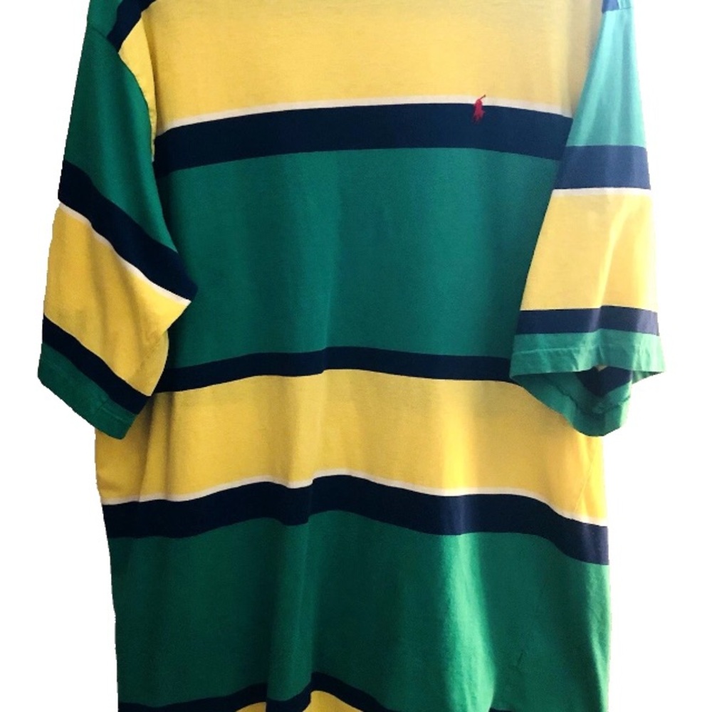 Polo Ralph Lauren Green and Yellow Striped Tee